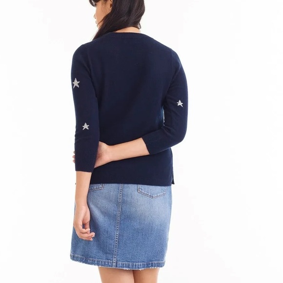 J.Crew Everyday cashmere crewneck sweater with intarsia-knit stars - Picture 5 of 6